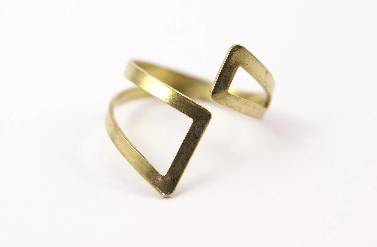 10 Raw Brass Adjustable Ring Setting - 16-17mm / 23 Gauge Mn33