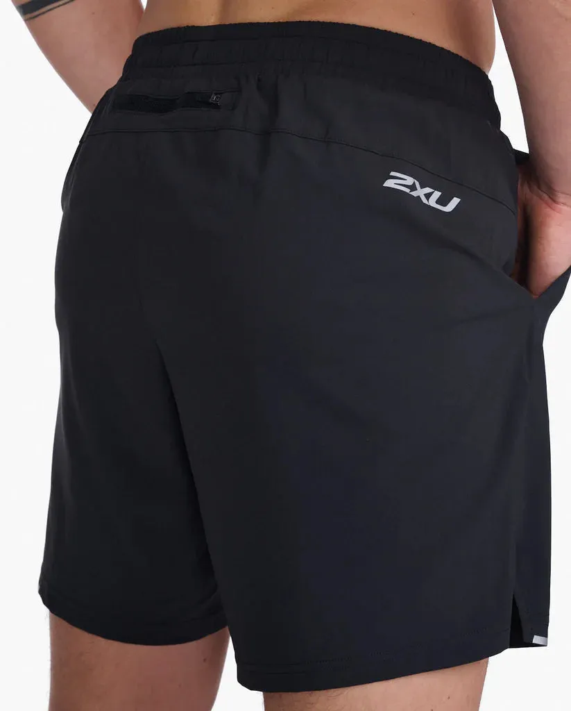 2XU Mens Aero 7 Inch Shorts 2.0 - Black/Silver