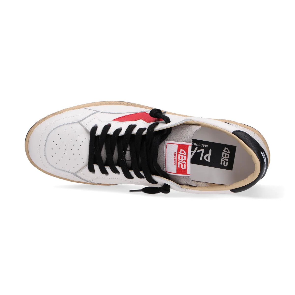 4B12 sneakers Play New bianco rosso nero