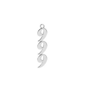 999 Angel Number Charm | Sterling Silver