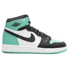 Air Jordan 1 Retro High OG (GS) - White/Black/Green Glow