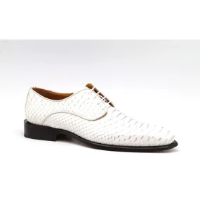 Ambrogio 40428-A147 Men's Shoes White Lorado Snake Print / Patent Leather Derby Oxfords (AMBX1020)