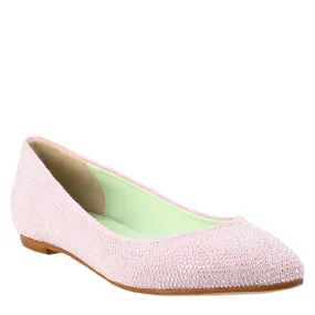 Ballerine da donna color lilla in pelle scamosciata con strass