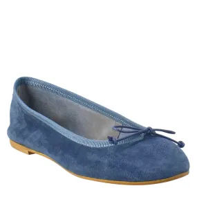 Ballerine leggere da donna color blu in pelle liscia sfoderate