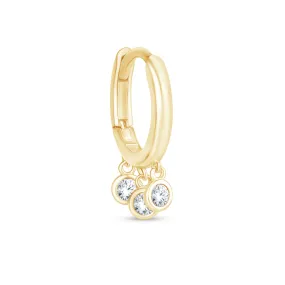 Cubic Zirconia Charm Hoops