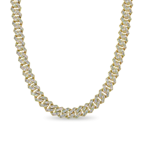 Emerald Cut Prong Cuban Link Chain - 10mm