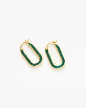 Enamel Haze Ovate Small Hoop Earrings