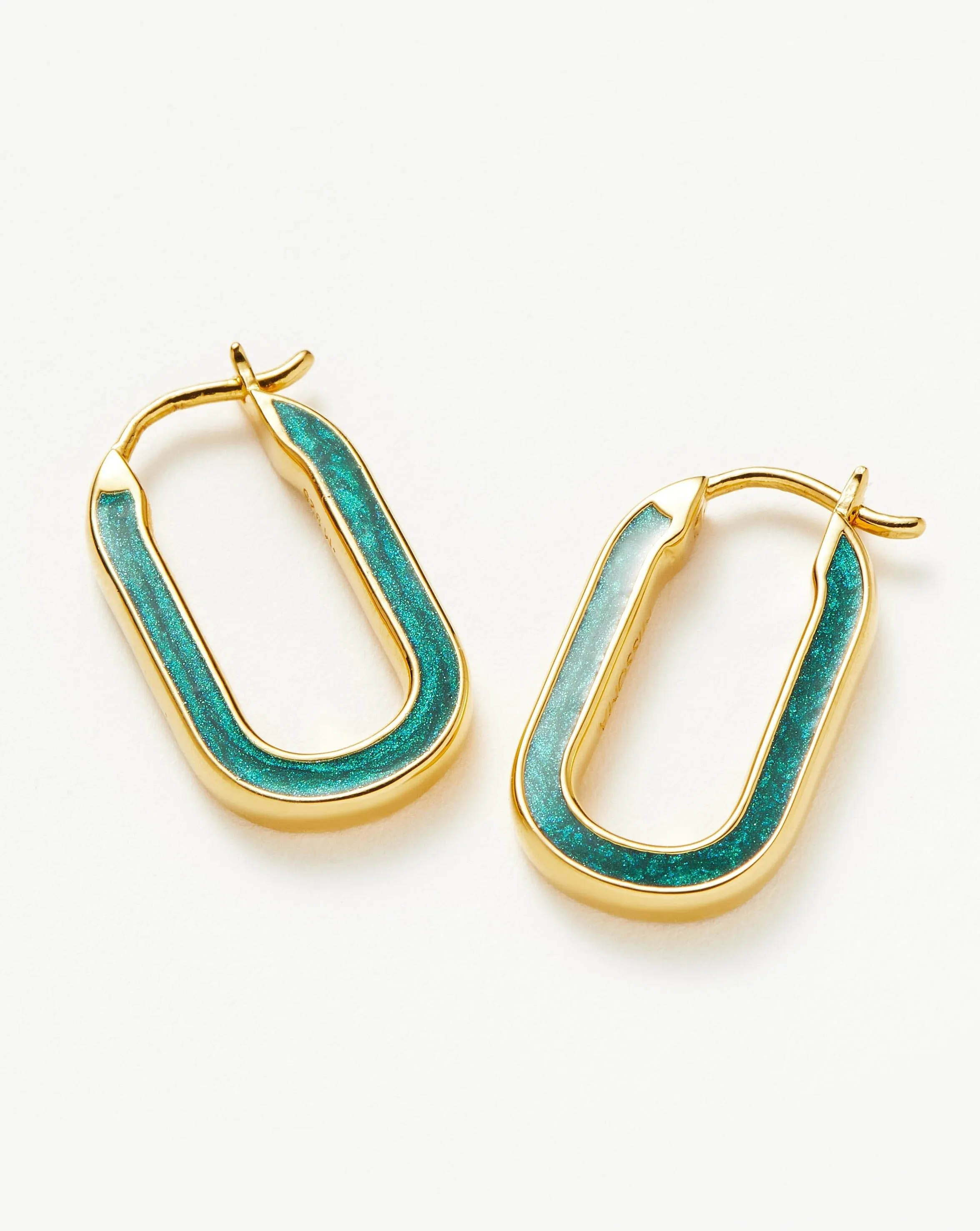 Enamel Haze Ovate Small Hoop Earrings