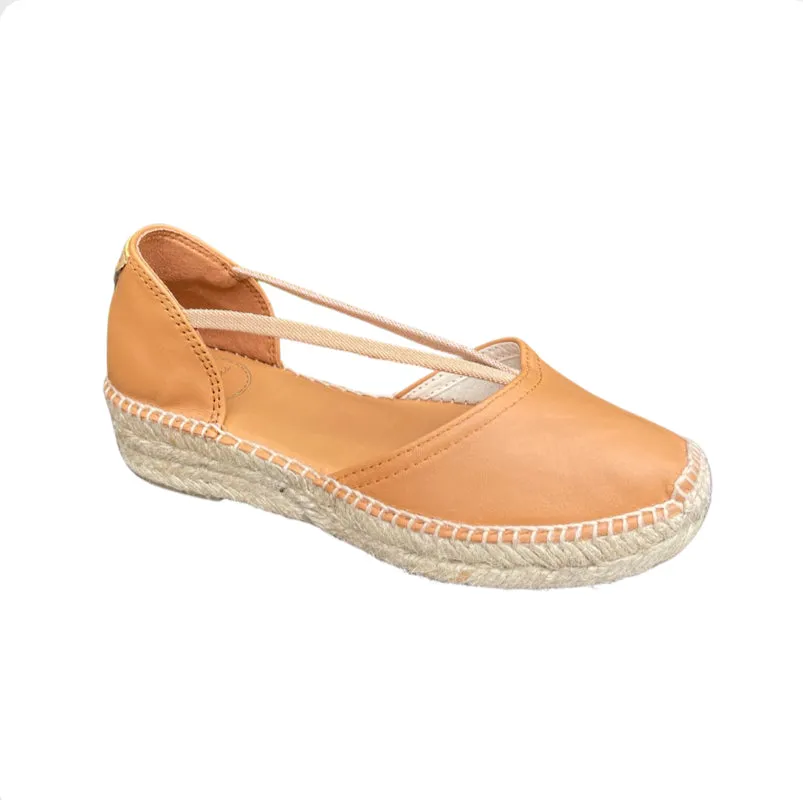 Erla Tan Leather Espadrille with Elastic