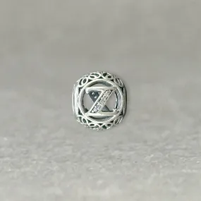 Estate Pandora SS Vintage Z CZ Bead Charm