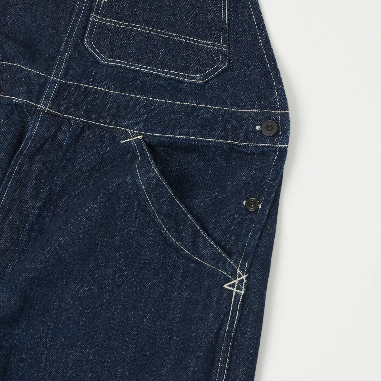 Freewheelers 'Silver Hammer' Bib Denim Overall - Rinsed