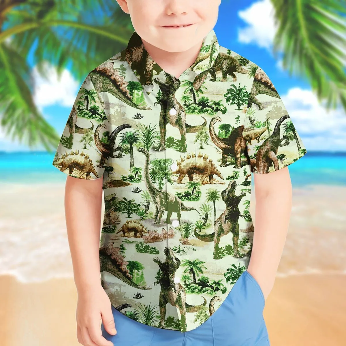 Gearhuman 3D Dinosaur Kid Hawaii Shirt