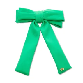 GRASS GREEN NEOPRENE ANTOINETTE BOW BARRETTE