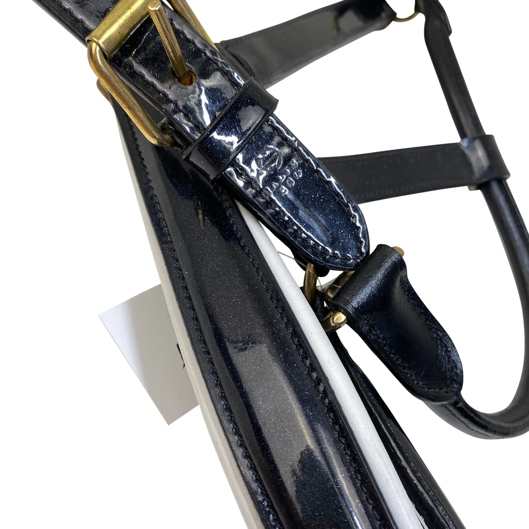 Halter Ego 'Astera' Leather Halter in Deep Navy Sparkle/White - Cob