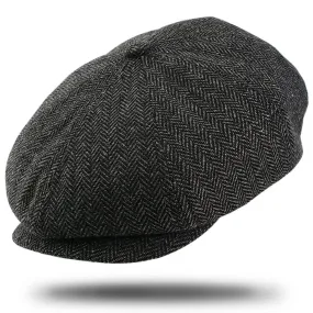 Herringbone Newsboy Cap-SY910