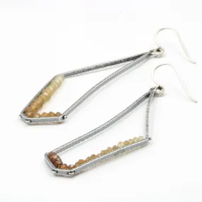 Hessonite Garnet Polygon Earrings