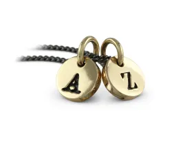 Initial Charm Necklace (2 Initials) - Bronze