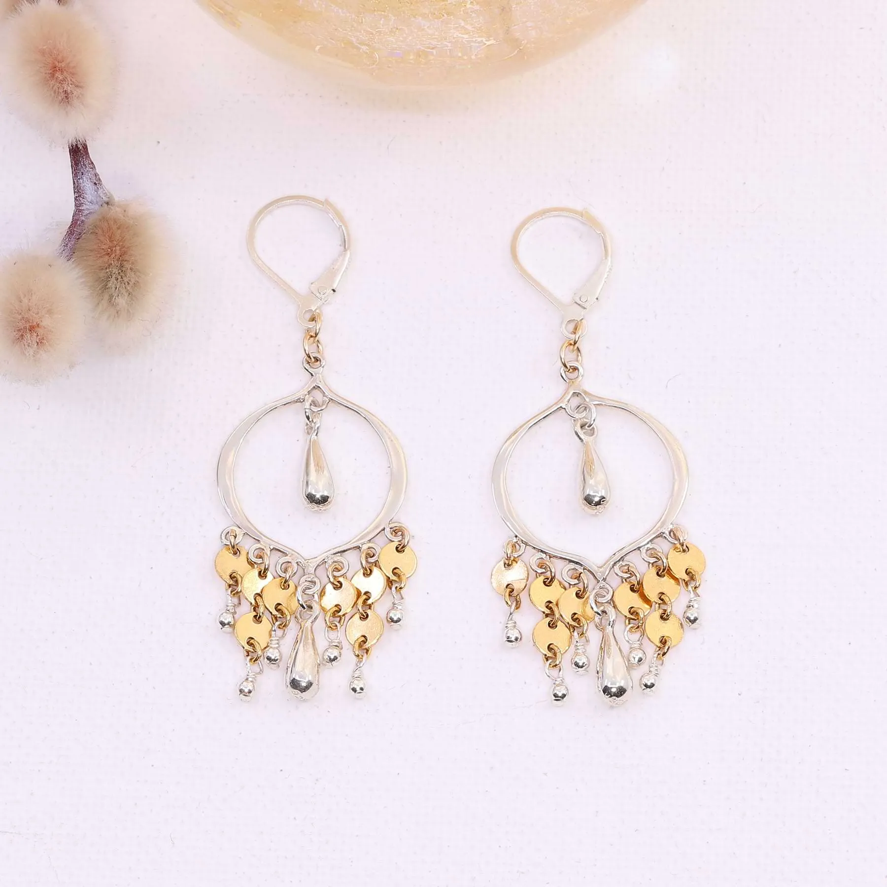 Isolde - Gold and Silver Chandelier Earrings