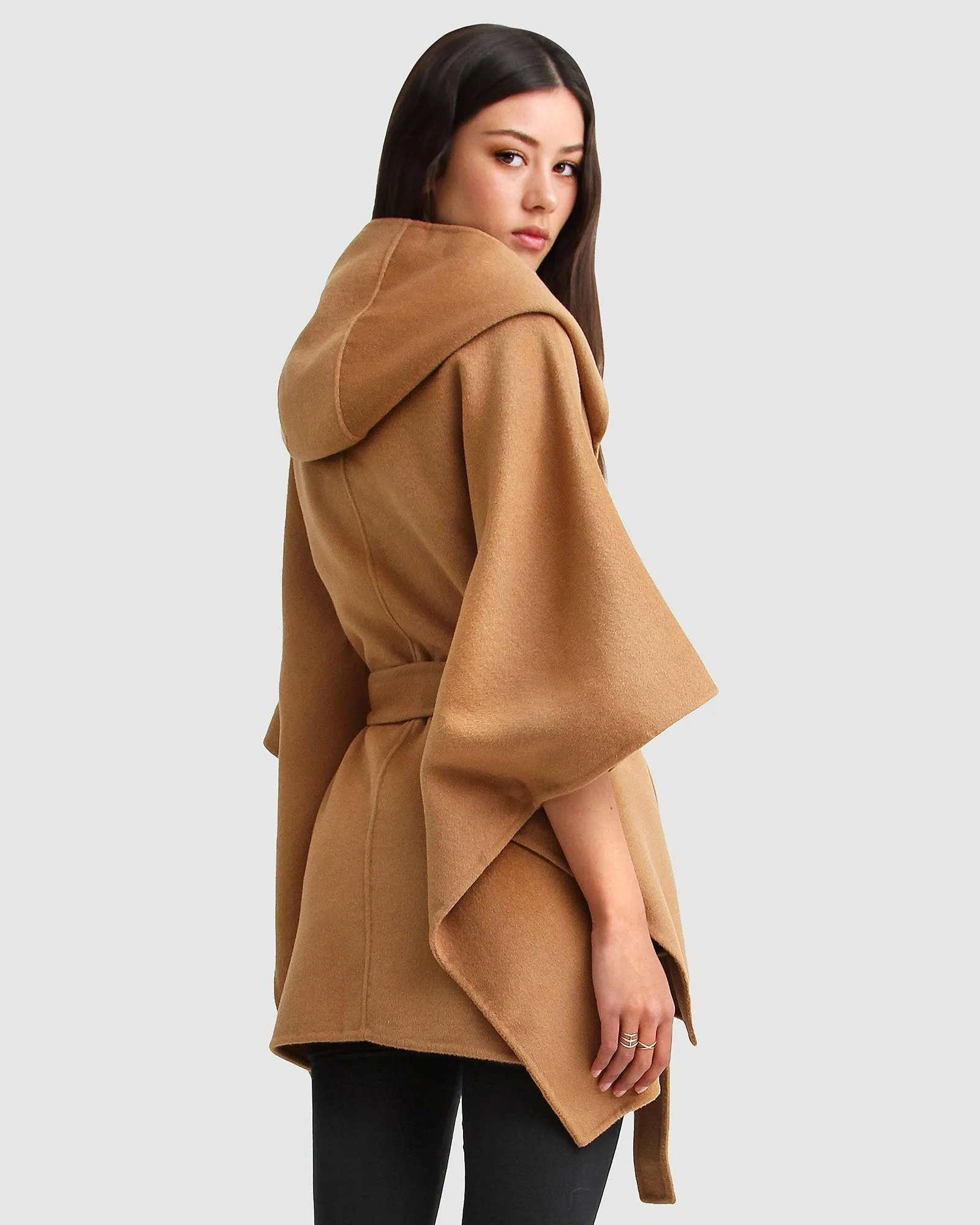 Jackson Landing Wool Blend Cape Coat - Dark Camel