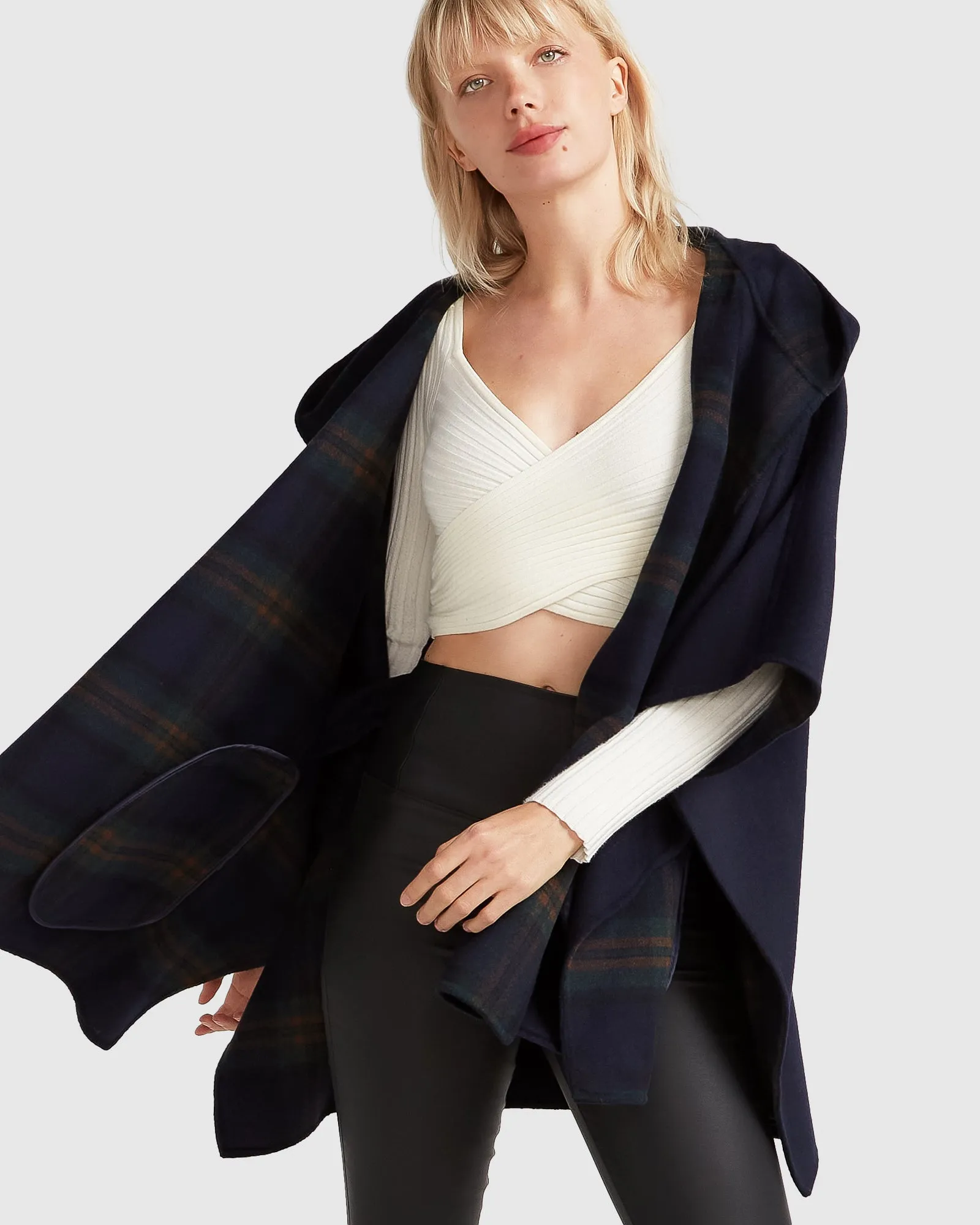 Jackson Landing Wool Blend Cape Coat - French Navy