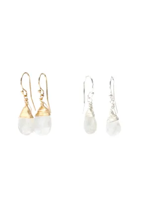 Jill Short Drop Earrings in Rainbow Moonstone