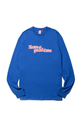 KITTEN SIDE LOGO EMBROIDERED L/S TEE TRUE BLUE