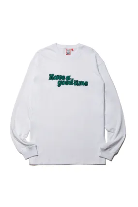 KITTEN SIDE LOGO EMBROIDERED L/S TEE WHITE