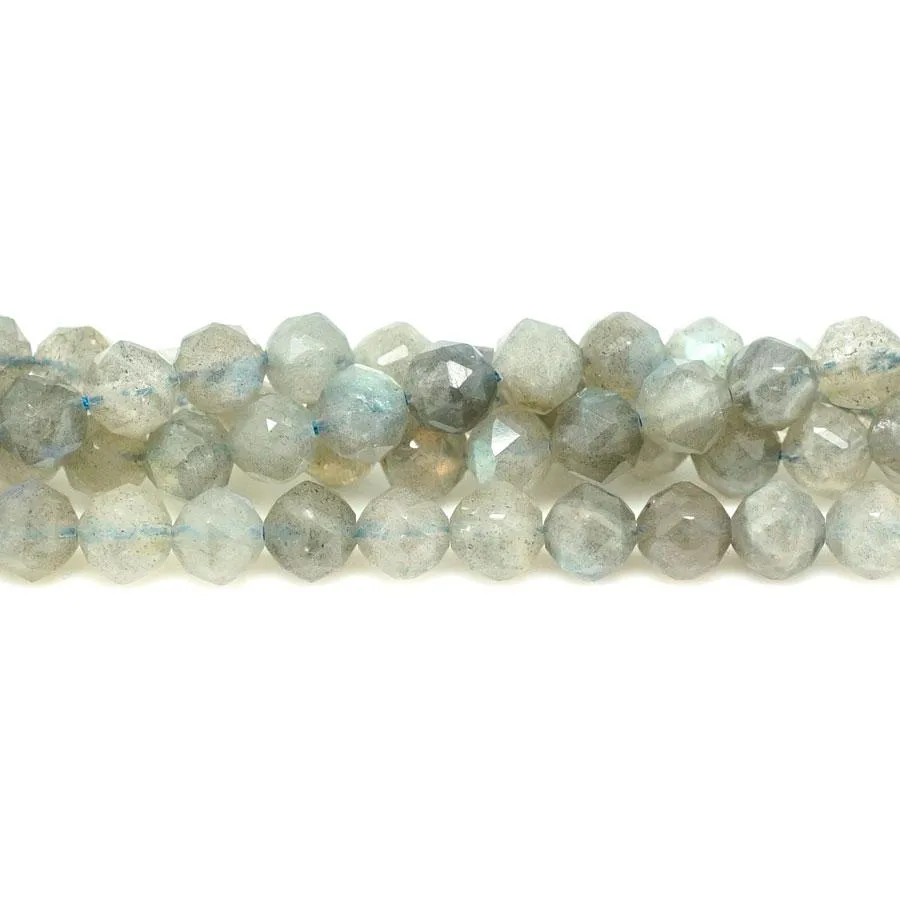 Labradorite Faceted Double Heart 6mm Star Cut - 15-16 Inch