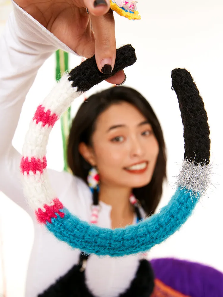 LB Hand Hook Knitted Colorful Cute Hair Accessories LOJL71