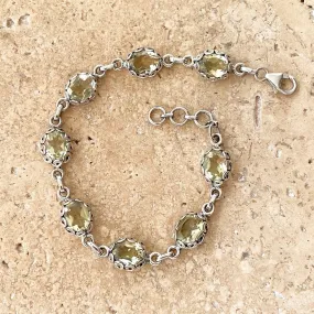 Lemon Quartz Oval Gemstones Bracelet - Ivy