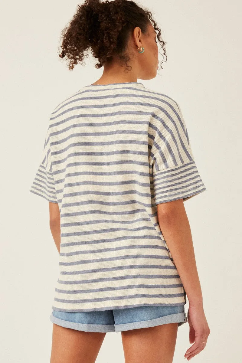 Lennon Stripe Top in Blue