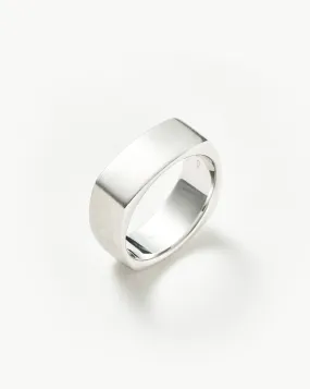 Mens Engravable Matte Wide Ring | Sterling Silver