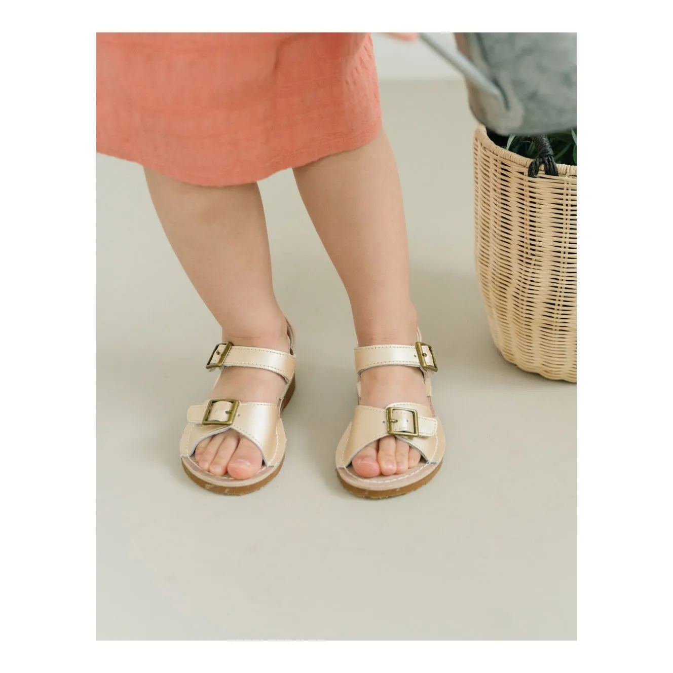 Olivia Leather Buckle Open Toe Sandal