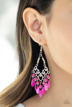 Paparazzi Accessories - Shore Bait #L670 Peg - Pink Earrings