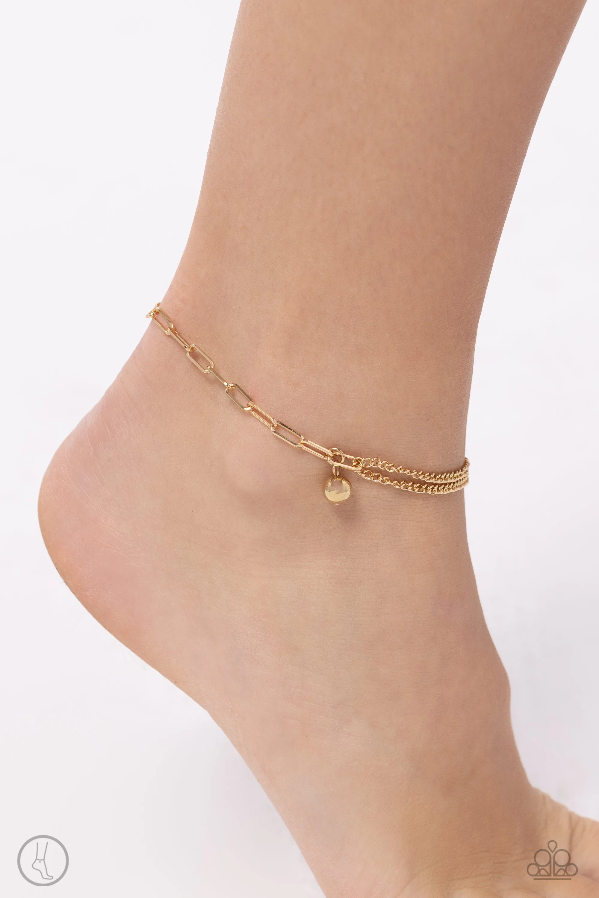 Paparazzi Solo Sojourn Gold Anklet Bracelet