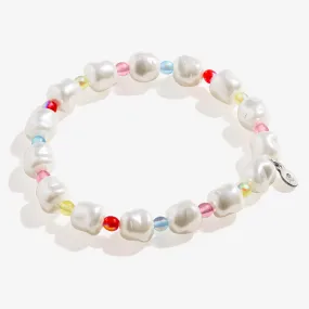 Pearl Color Pop Beaded Stretch Bracelet