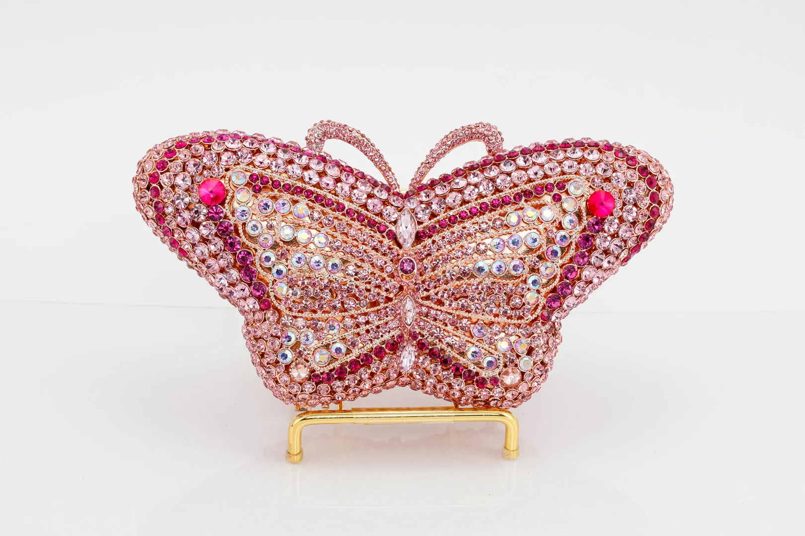 Pink Jeweled Papillon Evening Bag