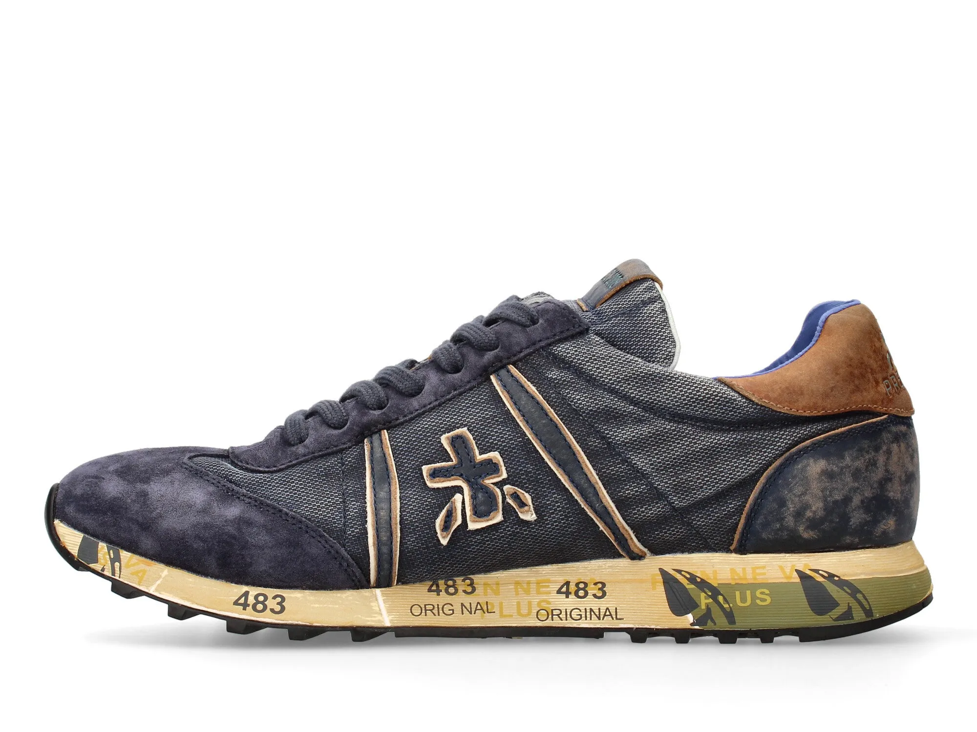 Premiata sneakers uomo Lucy denim camoscio