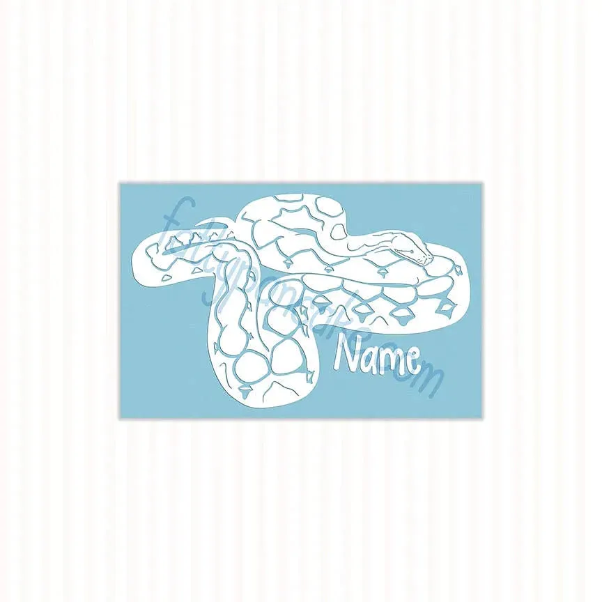 Reticulated Python Decal, Waterproof Vinyl Decal, Cute Snake Reptile Gift