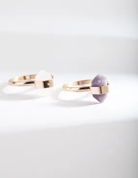 Semi-Precious Mini Shard Ring Stack