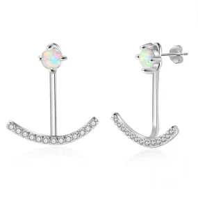 Simple Opal Anchor Dangling Earring