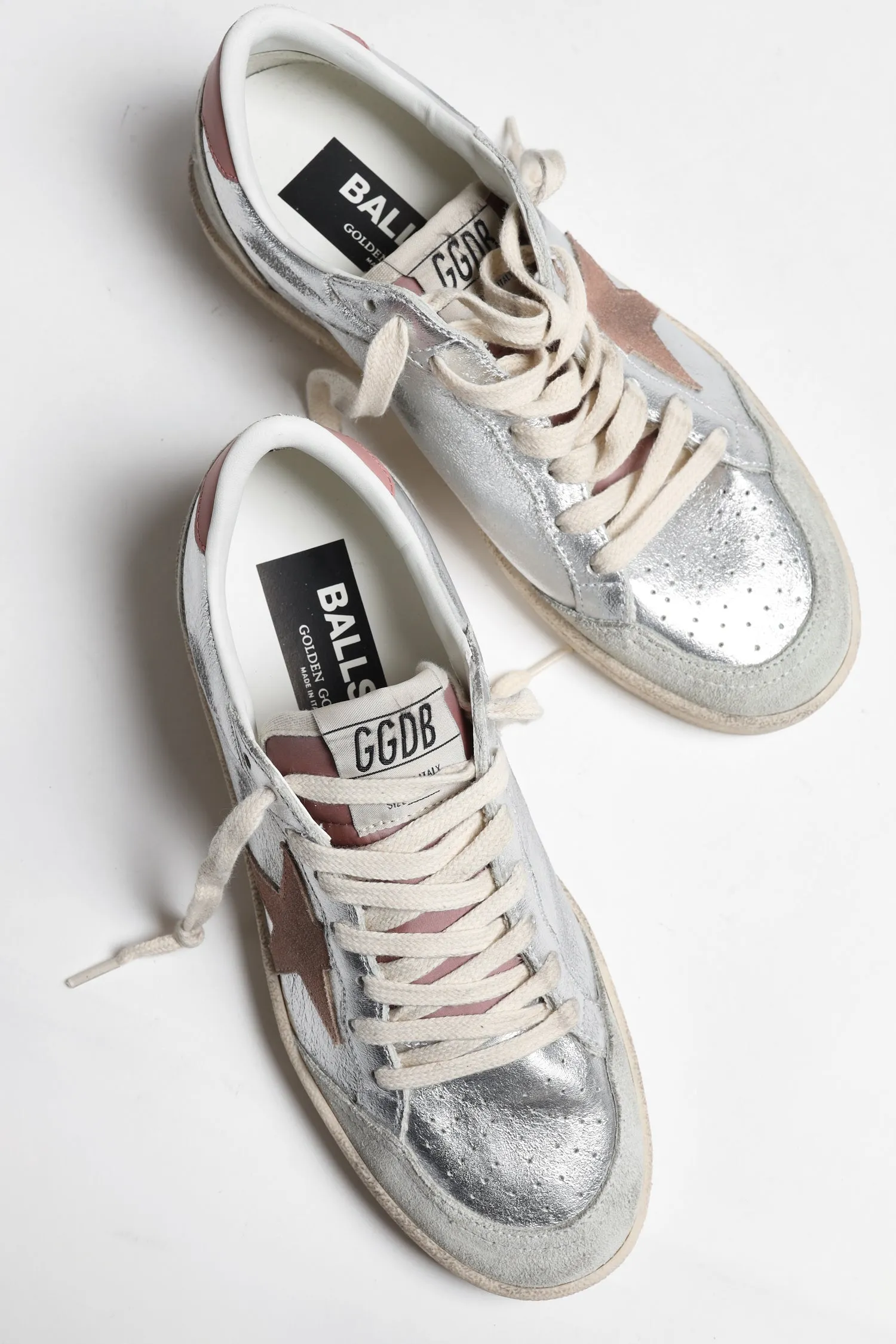 Sneaker Ballstar in Silber/Ash Rose