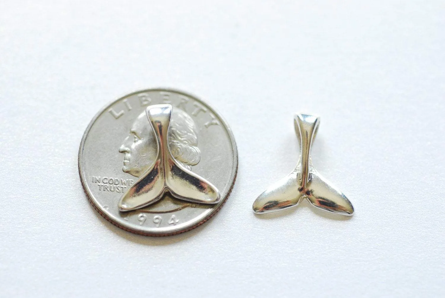 Sterling Sterling Wholesale Dolphin Whale Tail- 925 sterling silver Dolphin Fin Tail Charm, Vermeil gold Sterling Silver Sea Animal Charm