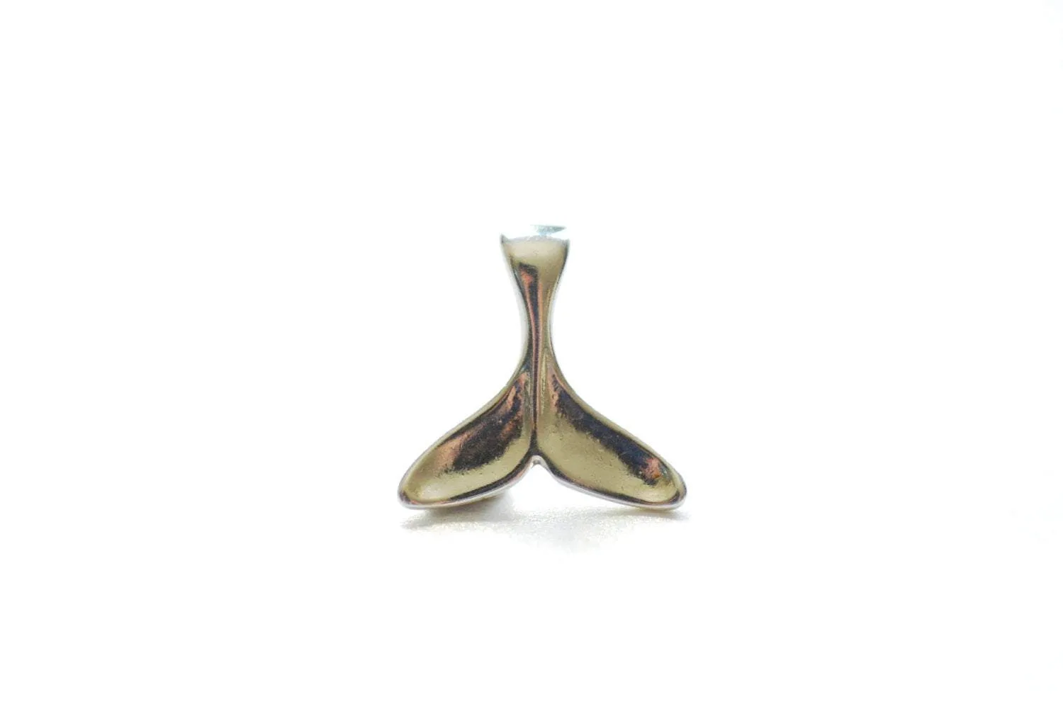 Sterling Sterling Wholesale Dolphin Whale Tail- 925 sterling silver Dolphin Fin Tail Charm, Vermeil gold Sterling Silver Sea Animal Charm