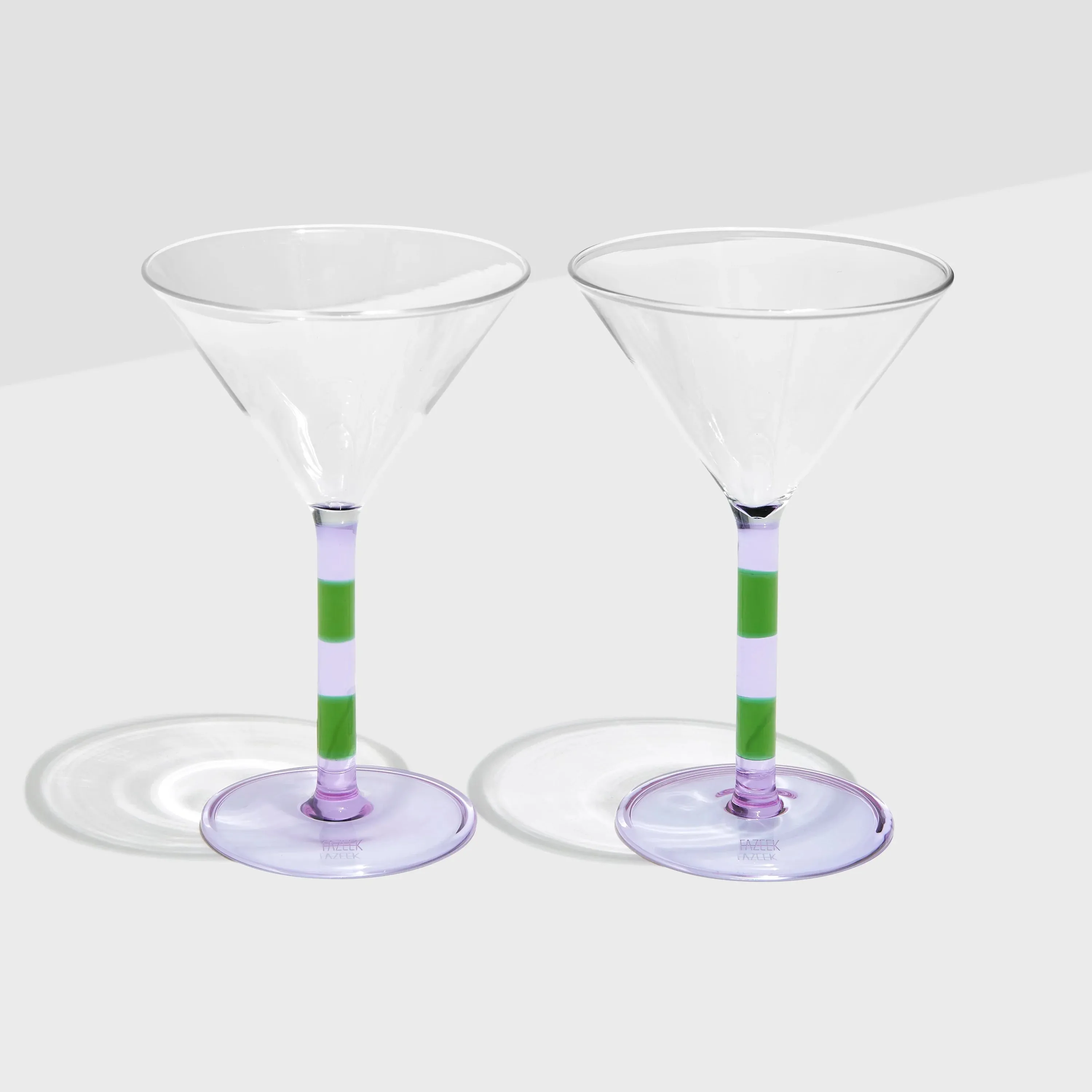 Striped Martini Glasses - (two colors)