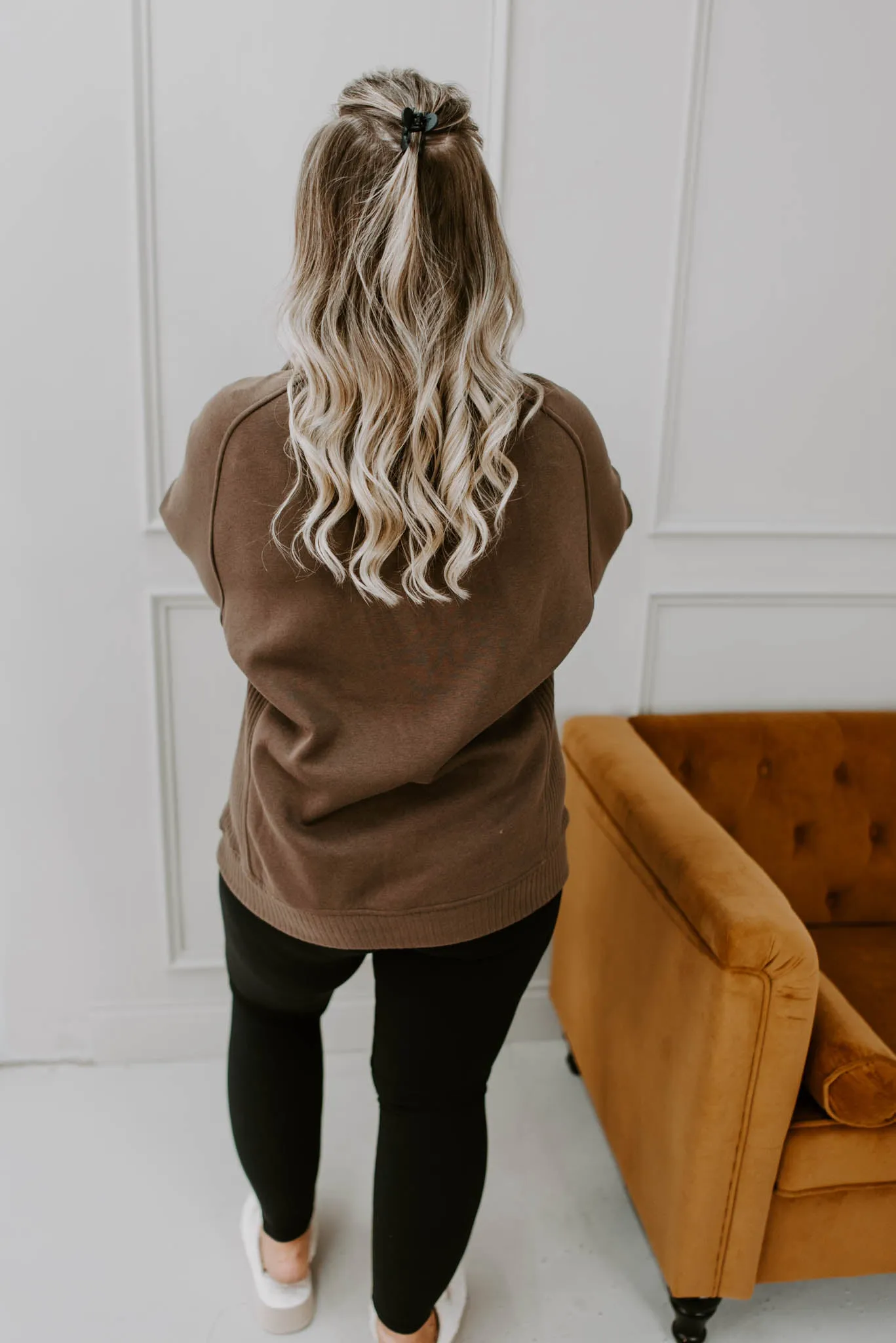 Taking It All In Curvy Ribbed Detail Sweatshirt