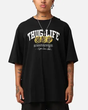 Tupac Thug Life Rose T-Shirt Washed Black