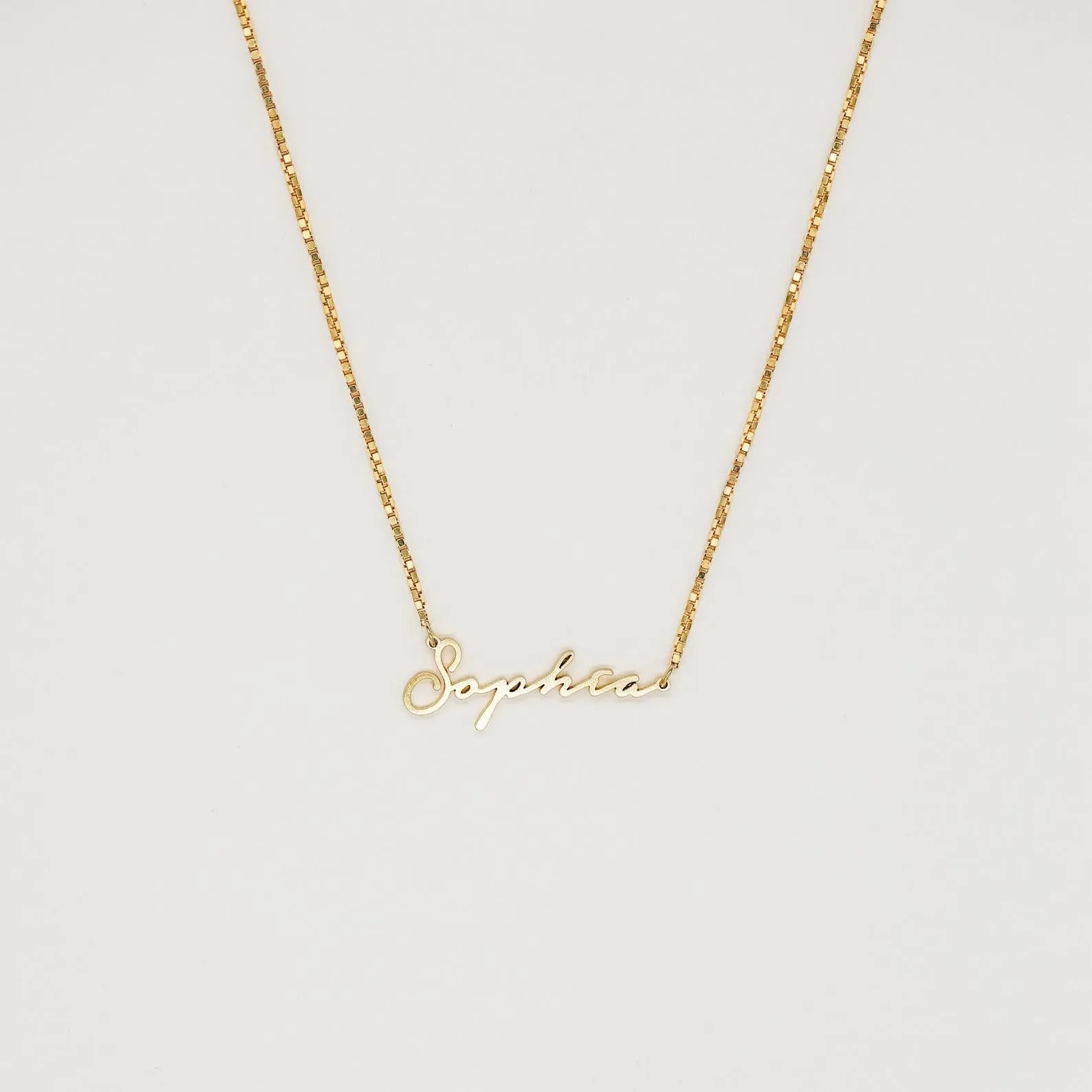 Venice Name Necklace in Box Chain