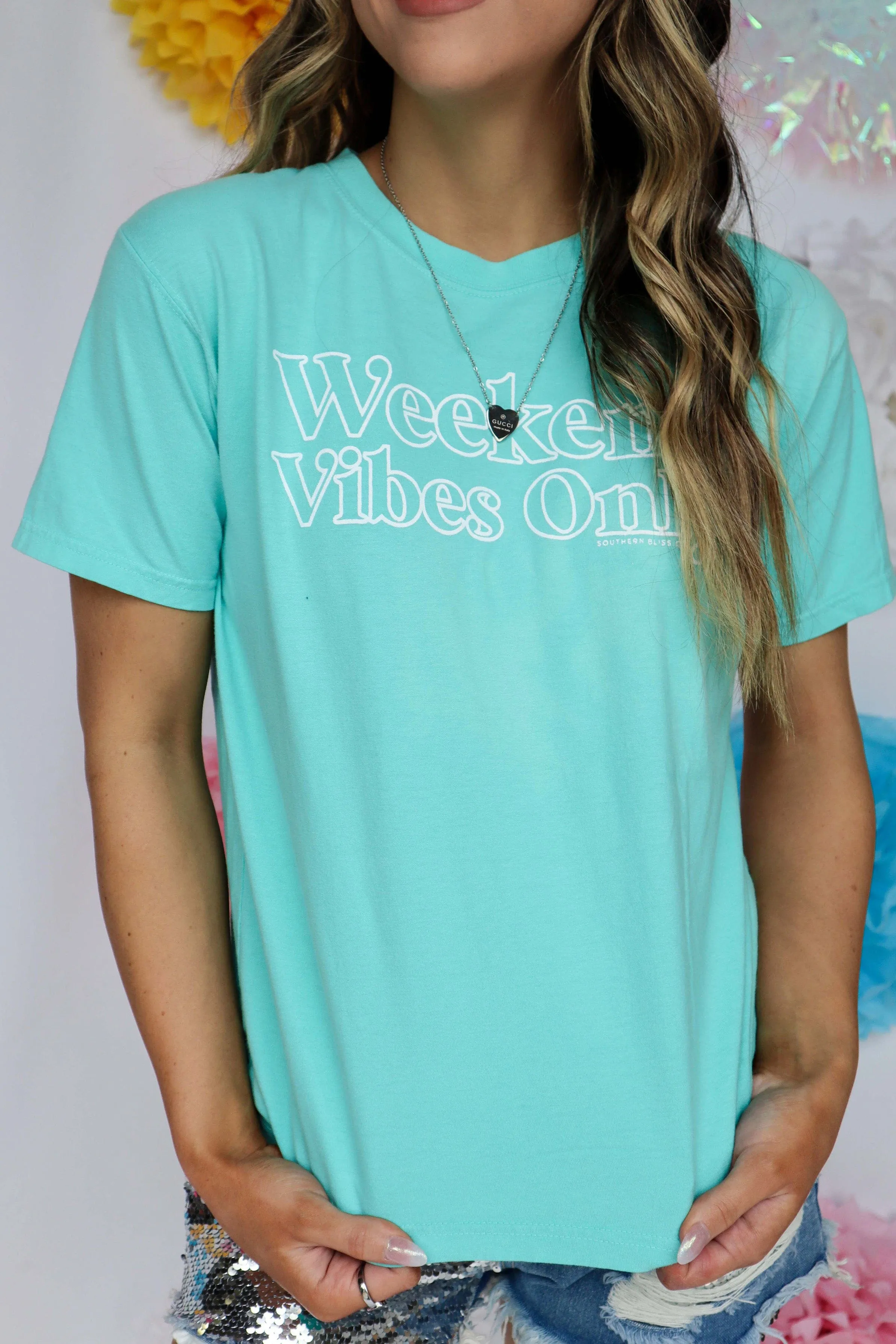 Weekend Vibes Only Blue Tee - PREORDER