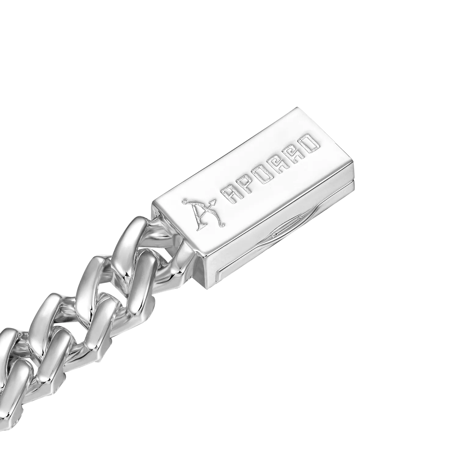 White Gold Emerald Cut Prong Cuban Link Bracelet - 10mm